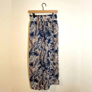 HYFVE Palazzo Pants Wide Leg Floral Boho Costal Grandma Chiffon Elastic Medium